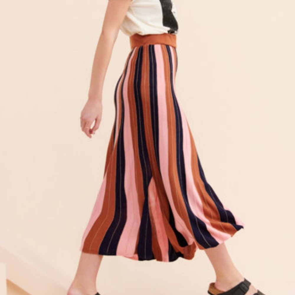 FOXIEDOX Striped Knit Anne Midi Skirt